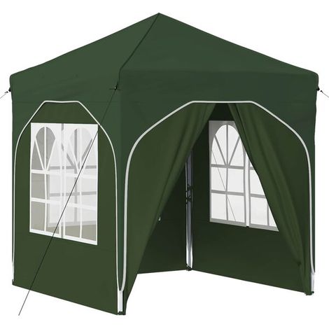 Tente de réception portable 192 x 192 x 245 cm, verte (1/5)