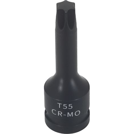 1/2" Drive Star Bit Socket T55 Impact 78mm 6 Point CR-MO Tool Black (1/5)