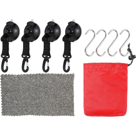 Crochet Ventouse - Silicone Sans Pvc - Rotation 360 Degrés - Pour Auto Tente Caravan Cuisine - Lot De 4 (1/5)