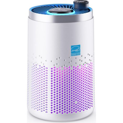 Purificateur d'air pour chambre à coucher et appartement, filtre multicouche 3 en 1 contre la fumée, le pollen, la poussière, les poils d'animaux et les odeurs, mode veille 24 dB (1/5)