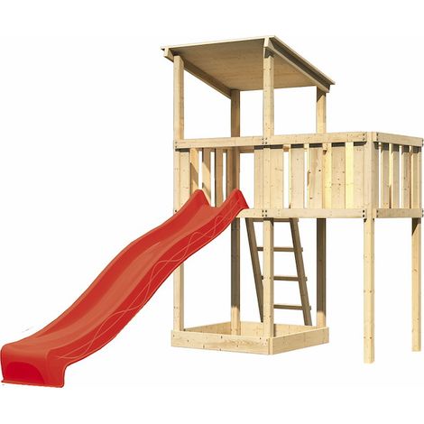 Akubi Spielturm Anna natur Rut. rot ABP