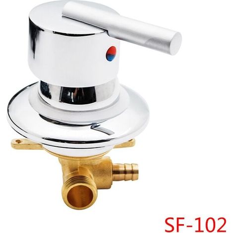 Mitigeur de cabine de douche Robinet de douche en laiton Inverseur de sortie Chrome Mitigeur de douche Connecteur G1 / 2 pouces Mé (1/3)