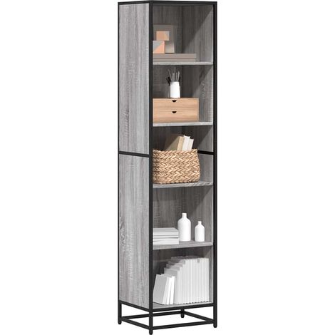 Estantería madera ingeniería gris 40x35x170,5 cm