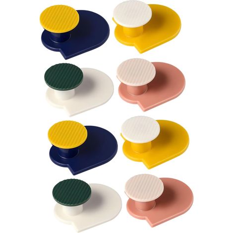 Lot de 8 crochets adhésifs, fixations murales sans clous pour salle bain et cuisine, durables (1/5)