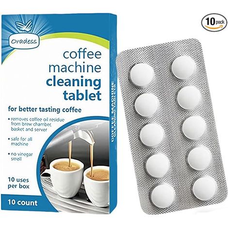 Pastilles de Nettoyage Détartrant Écologiques, 10 Pièces Pour Jura, Krups, Melitta, Delonghi, Siemens, Philips, Bosch, Tassimo, Nespresso, Senseo et Toutes Machines à Café Automatiques et Cafetières (1/5)