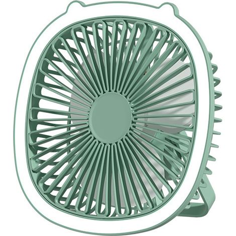 Mini ventilateur USB vert polyvalent à 3 vitesses, mini ventilateur de bureau avec support - Idéal pour la maison, le bureau et l'extérieur (1/5)