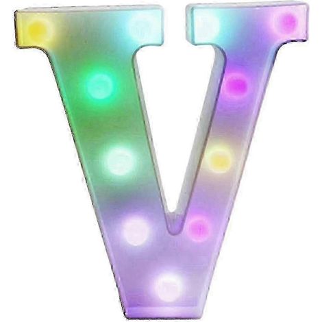 (V) Lettres lumineuses LED colorées avec télécommande, initiales lumineuses pour bar et fête, décoration pour la maison - 25-26 pouces (1/5)