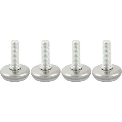 Base Plastique Pieds de Nivellement Pied Pieds Coussinets M8 x 20mm 4 Pcs Blanc