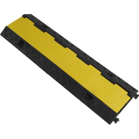 Rampe de protection de câble, 1 mètre, 3 canaux, couvercle de cordon d'allée, ralentisseur de circulation en caoutchouc pour intérieur et extérieur (1/5)
