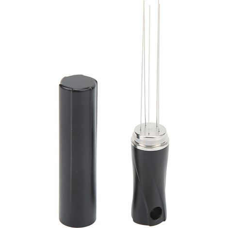 Baguette de brassage café professionnelle en acier inoxydable 304, outil de distribution avec couvercle, noir (1/5)