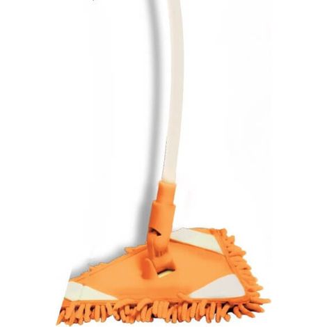 Venteo – Balai swing mop microfibre – Manche télescopique flexible – Tête triangulaire articulée 360° – Nettoyage sols durs et carrelage