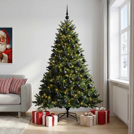 vidaXL Artificial Christmas Tree with Bauble 210 cm 300 LEDs (1/5)