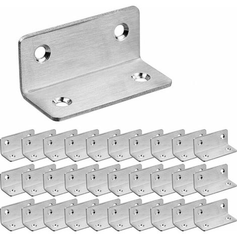 Ahlsen Packung mit 30 verstärkten Edelstahl-Montagehalterungen, Edelstahl-Plattenhalterungen 60 x 25 x 25 mm, Silber (1/5)
