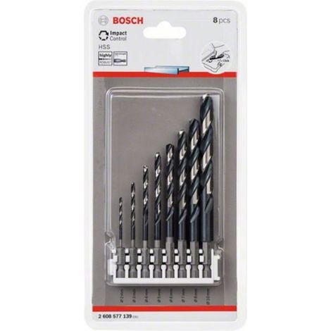 Bosch PRO Metal HSS-G Impact Brocas Espiral Juego 8 piezas 2608577139