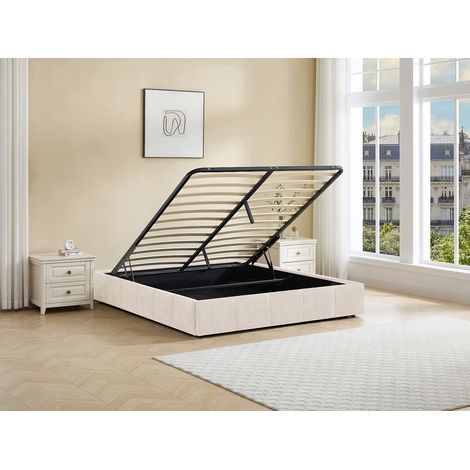 Rete contenitore 160 x 200 cm in tessuto bouclette Beige - NULOX di YSMÉE