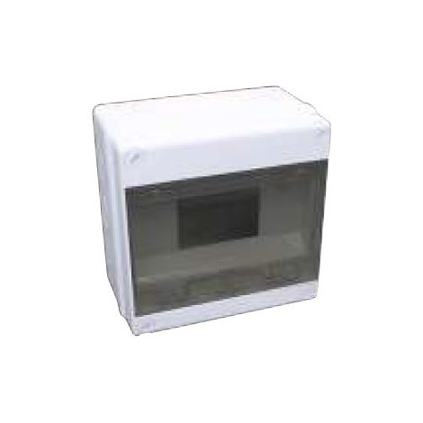 Wandschalttafel der Slim-Serie, 8 Module, grau RAL 7035, mit rauchtransparenter Tür 174 x 174 x 102 mm, IP65 FAEG - FG14208