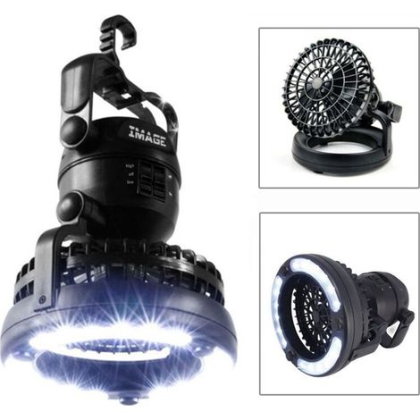 Ventilateur de plafond de tente LED 2 en 1, pouvant servir de lanterne de camping et de ventilateur rafraîchissant, fabriqué avec des matériaux de haute qualité et un design unique. (1/5)