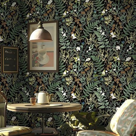 Papier Peint Adhesif Plantes Fleurs 44Cmx300Cm Vintage Autocollant[BI15] (1/5)