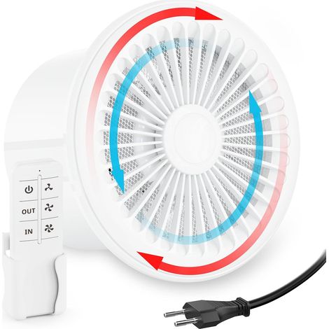 150mm Ventilateur d'Extraction 2 Directions avec télécommande 3 Vitesses Ventilateur Silencieux avec fonction mémoire pour Salle de Bain Cuisine Garage Cave échappement et entrée Ventilati (1/5)