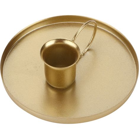 Support de bougie en fer forgé doré, décoration vintage pour intérieur (1/5)