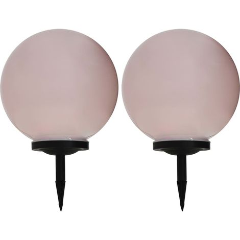 Außen-Solarlampen 2 Stk. LED Kugel 40 cm RGB