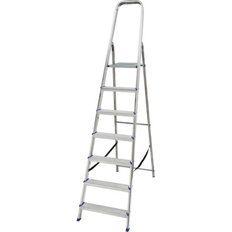 EURO VANADIUM - Escalera de aluminio de 7 peldaños (1/4)
