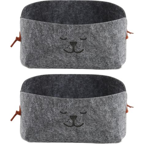 Panier de rangement pliable en feutre pour bureau, boîte de rangement durable et légère pour la maison et le bureau. (1/5)