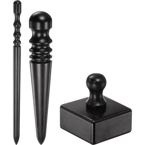 Ensemble de lames en bois et cuir poli, polissoir noir haute densité, outils de travail du cuir, outils de meulage polis, un ensemble (1/5)