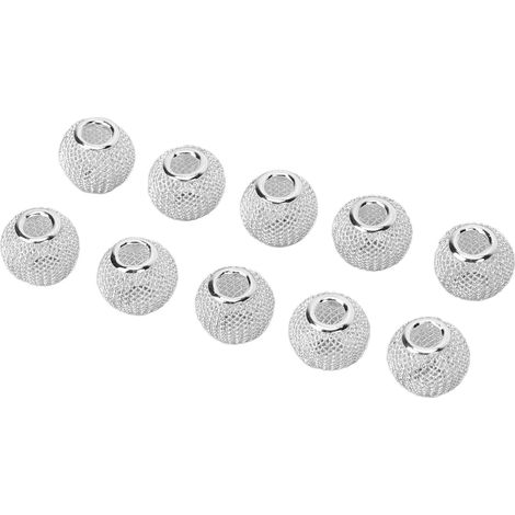 Perles à barbe en métal, lot de 10, style creux, pour tresses et extensions, coloris argent, accessoires de coiffure pour homme. (1/5)