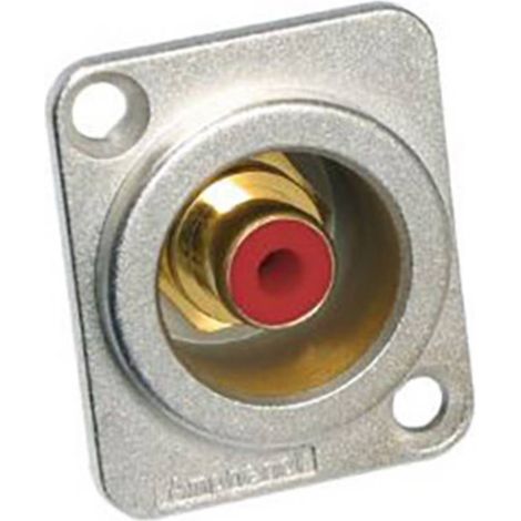 Amphenol ACJD-RED Connettore RCA Presa a pannello Numero Poli (num): 2 Mono Argento/Rosso 1 pz.