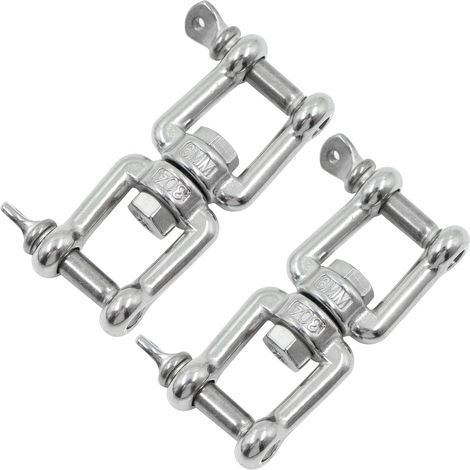 Anneau Pivotant Manille Connecteurs Suspension - MâChoires en Acier Inoxydable 304, Pivote en Toute pour Fauteuil Suspendu, BalançOire, Sac De Frappe, Yoga, Meubles Suspendus Et Divers - 2 Pcs (1/5)