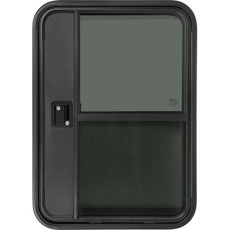 Porte d'entrée verrouillable en alliage d'aluminium pour caravane, camping-car, remorque, 66 x 91,4 cm, noir (côté passager)