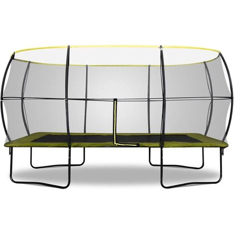 Rebo Rectangular Base Jump 2 Trampoline With Halo II Enclosure - 14x10ft (1/5)
