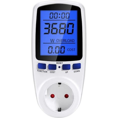 Haushaltsstromzähler, Steckdosen-Energiezähler, Leistungs-/Watt-/Spannungs-/Stromstärkenmesser, Überlastschutz (1/5)