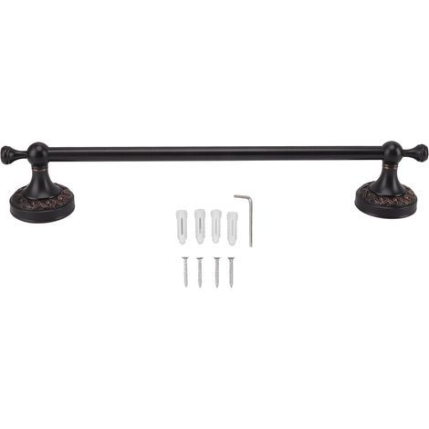 Porte-serviettes en cuivre rétro gain de place 40 cm, multifonctionnel, inclinable, pour salle de bain, noir antique (1/5)