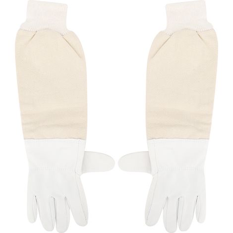 Gants de protection apicole longues manches en daim et toile Ortvai XXL – résistants aux piqûres, pour débutants