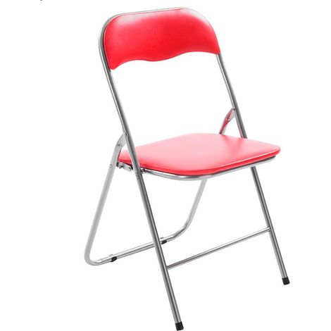 ORION91 Silla AQUILA Plegable Acolchada Piel Sintética y Estructura Metálica - Color ROJO 39 x 44 x 78 cm - SpazioLuzio - Pack x2 (1/5)