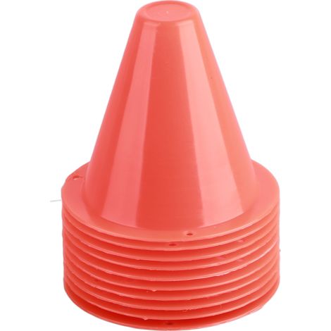 Cones D'Entraînement Football - En Polyéthylène PE - Base Carrée Stable - Couleur Orange - Lot De 10 (1/5)