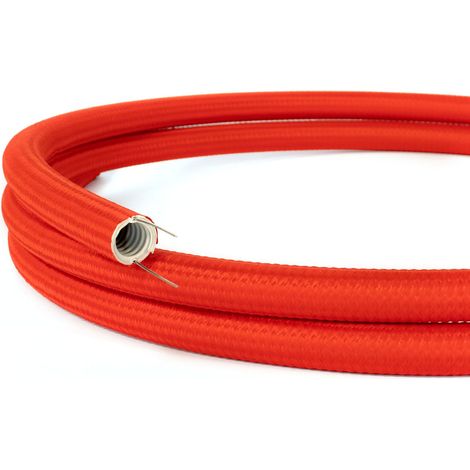 Creative-Tube, tube flexible avec revêtement tissu Effet Soie Rouge RM09, diamètre 20 mm (1/5)