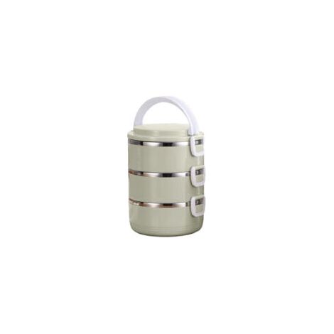 Contenitore termico per il pranzo in acciaio inox 304, a tripla guarnizione, rotondo, stile bento, adatto per uffici e scuole (verde). - Crezuo