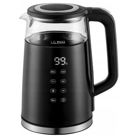 Bouilloire Électrique 1,7L avec Écran Tactile 2200W en Verre et Inox 4 Programmes, Température Réglable 40-100°C Maintien au Chaud (1/5)