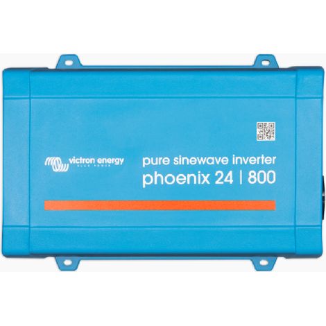Onduleur pur sinus 800 VA – 24V courant continu – Tension sortie 230V – Rendement 91-94% – Câblage supérieur à 6mm2 – Victron Energy