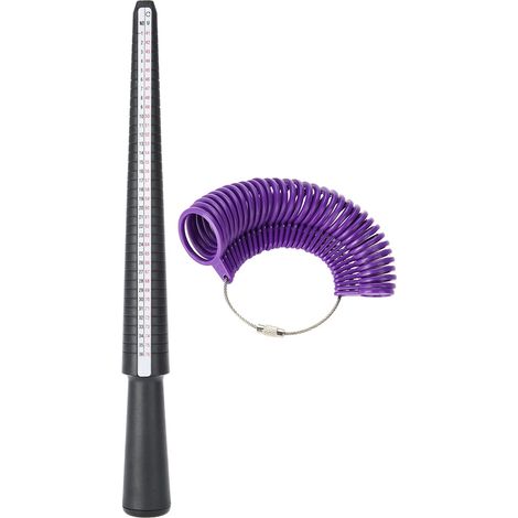 Lot de 2 Outils de Mesure de Bague Mandrin Métrique & Impérial Jauge de Taille Doigt Professionnel pour Bijoux (1/5)
