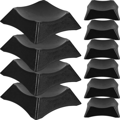 Support multifonctionnel pour ballons de sport, mini-base en ABS noir pour basketball, football et autres sports, lot de 10 pièces, compact et idéal pour la maison, le bureau et le magasin. (1/5)