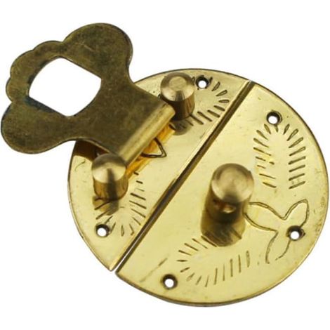 Loquet Rond en Laiton pour Boîte à Bijoux, 3cm, Or Style Rétro Antique Classique, Installation Facile, pour Coffrets et Boîtes de Rangement (1/5)