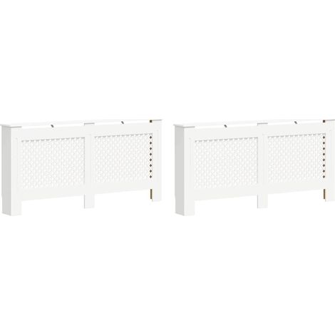 Cache-radiateurs 2 pcs Blanc 172x19x81,5 cm MDF