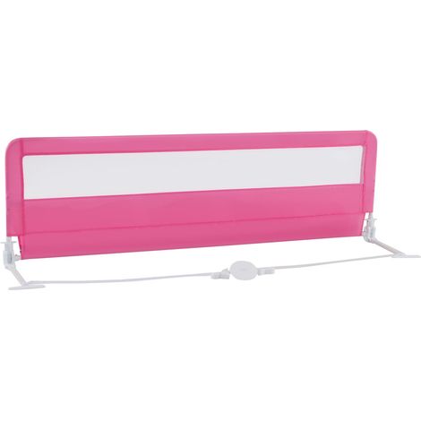 COSTWAY Toddlers Bed Rail Guard 180CM Foldable Baby Bed Rail-Pink (1/5)