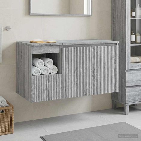 vidaXL Bathroom Furniture Set 2 pcs Grey Sonoma Engineered Wood (1/5)