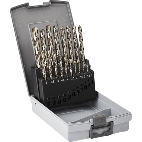 Spiralbohrer-Set 19-tlg. Ø 1-10 mm HSS-Co5 DIN 338N, 135° Premium Metallbohrer in Profi-Qualität mit 5% Cobalt-Anteil von SOTECH (1/3)