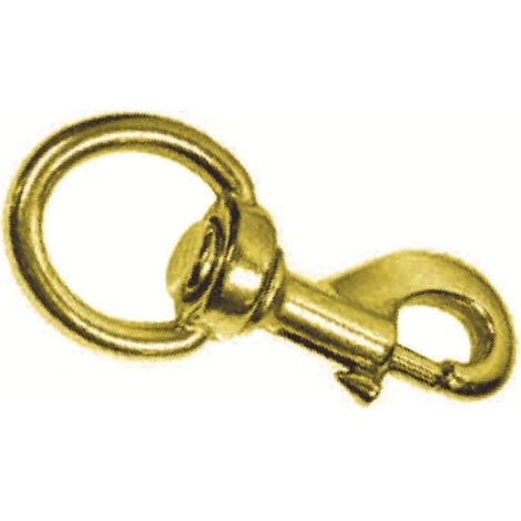 Moschettoni redine con girello in ottone lucido - mm.82 con asola da mm.21